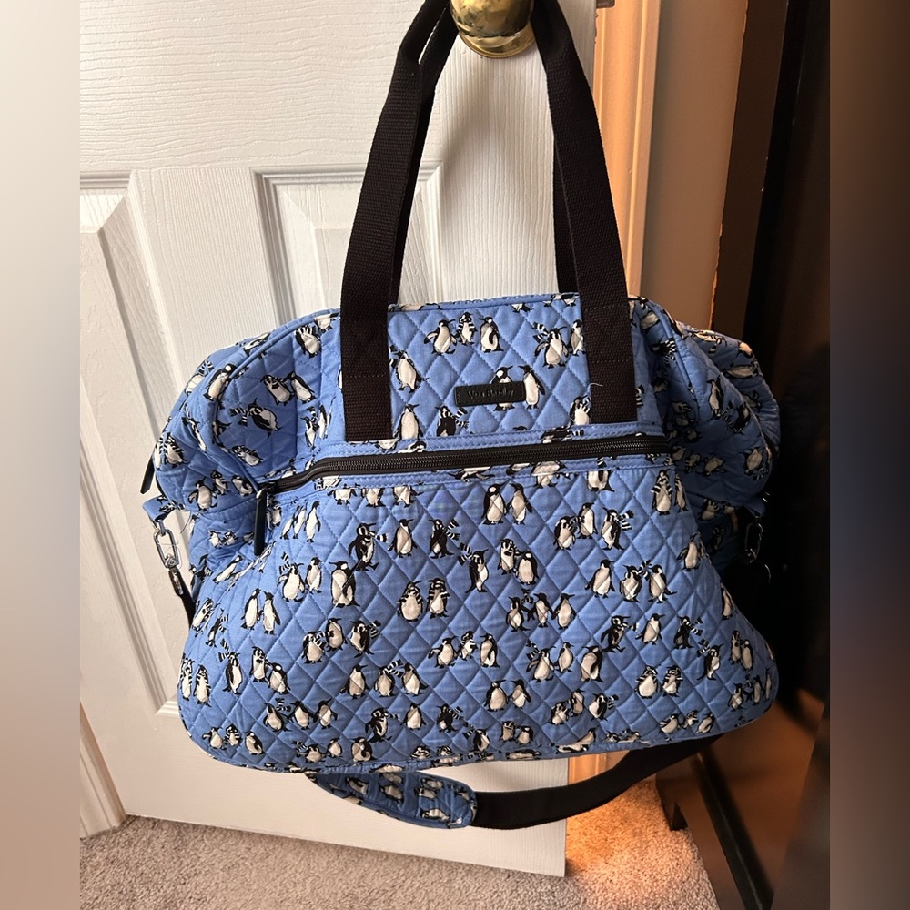 Blue Playful Penguin Vera Bradley Grand Traveler duffle bag